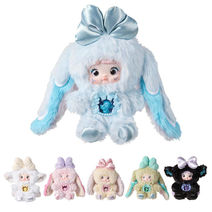 POP JOY Nommi Plush Blind Box V6 Plush Blindbox 3 Expressions Adorable Cute Mystery Stuffed Toys for Children and Collectors Surprise Doll Figure with Kawaii Face Designs for 3+ Single Box