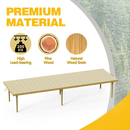 30x90 Inch Boho Low Picnic Wood Table - Foldable Design And And 2 Set Of Wood Table Leg For Sitting On The Floor Low Height Floor Picnic Table Encourage A Laid-back Vibe At Home Or In Nature