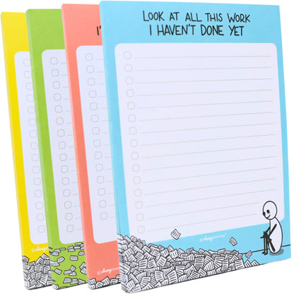 Sleazy Greetings Funny To Do List Notepad (4 Large Notepads) - 5 x 7-Inches Sarcastic Memo Pad Grocery Lists Note Pads - Funny Teacher Office Coworker Gifts for Women