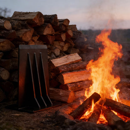 ZAFortLign Kindle Cracker Log Firwood Splitter, 8in 8.8lb Manual Steel Wood Splitting Wedge for Wood Stove Fireplace and Fire Pits, Black (Black)