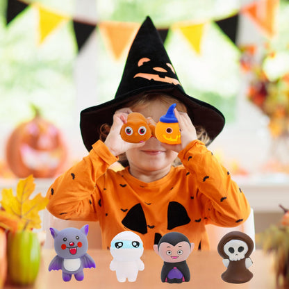 Halloween Toys for Kids, Rubber Bath Toy Cute Floating Squeaky 3in Rubber Ghost for Shower, Classroom Carnival Prizes, Cake Decoration Party Favors for Toddlers(6 Pcs)