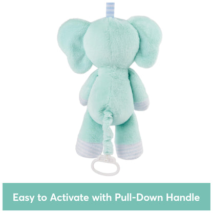 Baby GUND Safari Friends Elephant Pull-Down Musical Plush, Travel Friendly Sensory Toy with Stroller Loop for Ages 0 and Up, Blue, 12”