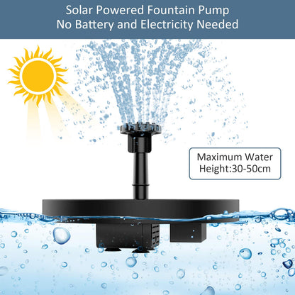 AISITIN Solar Bird Bath Fountain with 6 Nozzles, Solar Powered Floating Water Fountain Pump for Bird Bath, Pond, Pool, Garden, Fish Tank and Outdoor