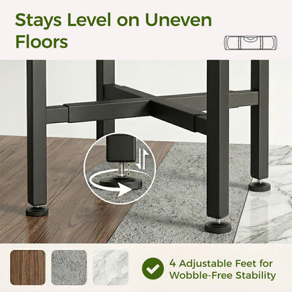 GENTINGBRO Adjustable Plant Stand Indoor Outdoor Mid Century Plant Stand for 8-15 Inch Pots Heavy Duty Single Plant Holder Rustproof Metal Plant Stand with Leveling Feet Plant Rack for Patio Balcony Living Room Golden