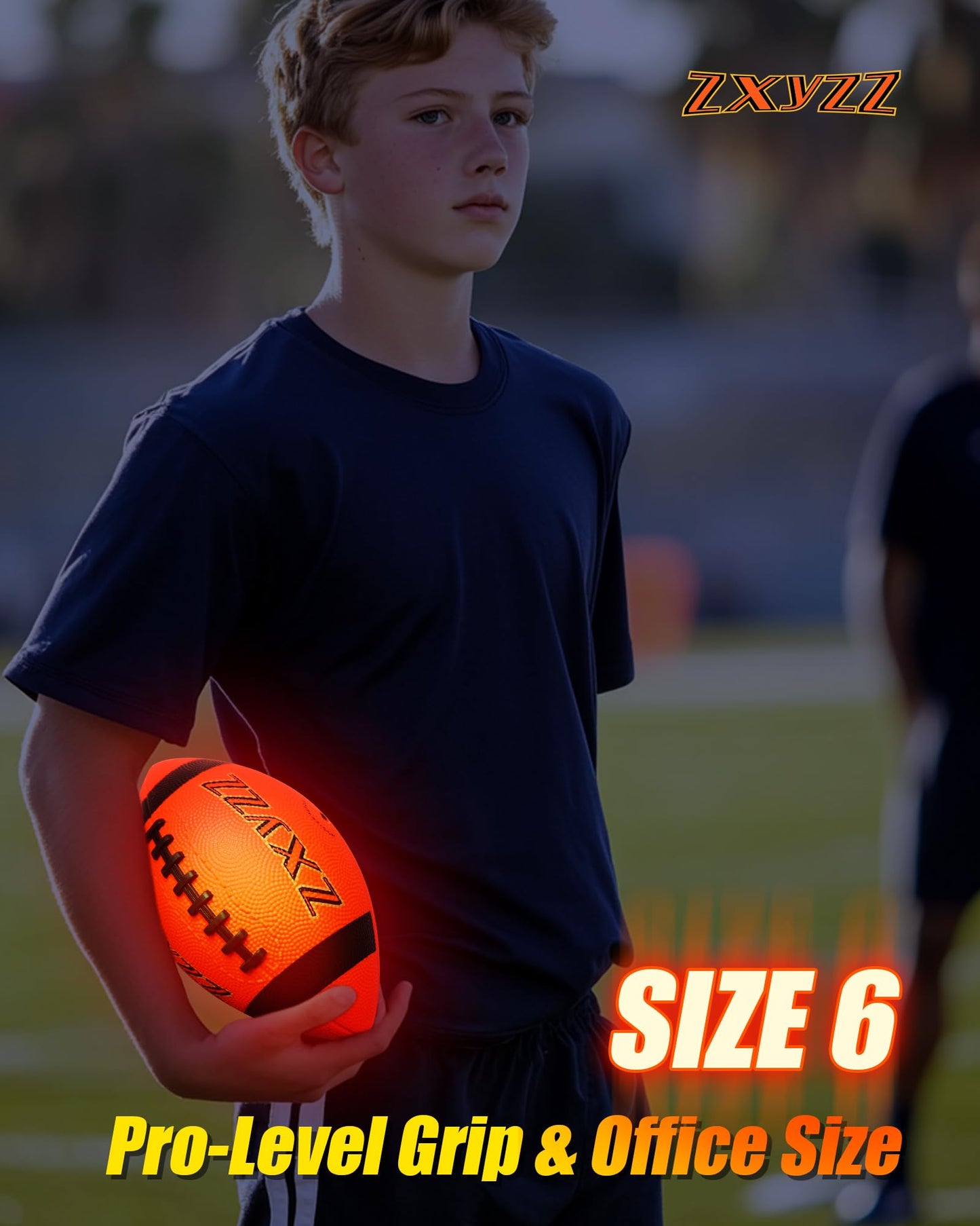 Zxyzz Rechargeable Glow in The Dark Football Birthday Gifts for 6 7 8 9 10 11 12 13 14 15 Year Old Boys, NO 6 Light Up Football Perfect for Teen Outdoor Sports Ideas, Kids Boys Toy Stuff Ages 6-15