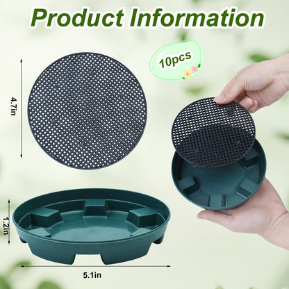 10 Set Invisble Hanging Basket Insert 5.1”Hang Basket Drip Pan Invisble Self Watering Planter Insert Plant Saucers Tray Plastic Water Catcher Tray Plant Auto Watering Devices For Hanging Basket