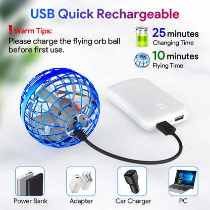 ENJSD 2025 Flying Orb Ball, Boomerang Hover Space Ball Flying Spinner, Orb Drone Orbit, Cool Toys Kids for 6 7 8 9 10+ Year Old Boys Girls Teens, Indoor Outdoor Toys
