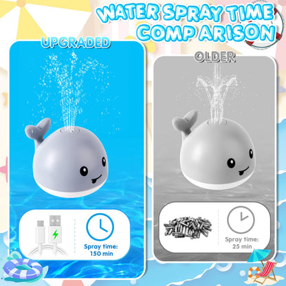 ANGGIKO Baby Bath Toys, Pool Water Toys for Babies, Toddler Bath Toys for Kids Ages 1-3, 1 Year Old Boy Girl Gift Light Up Whale Bath Toy Sprinkler, Baby 6-12-18 Months Bathtub Outdoor Water Table Toy