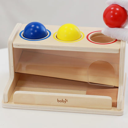 Dailyfunn Montessori Toys Object Permanence Box, Ball Tracker Drop Push Toy for Boy Girl Baby Toddler Kid Preschooler 1-3 Years Old