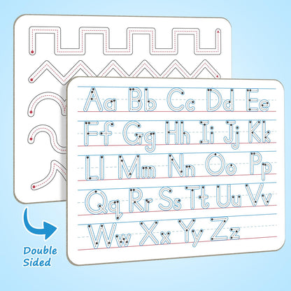Handwriting Practice Dry Erase Board – ABC Alphabet Tracing for Kids Ages 3-5 | Small Whiteboard for Pre-K, Toddler, Preschool, Kindergarten Learning Activities and Homeschool Supplies “9" x 12"
