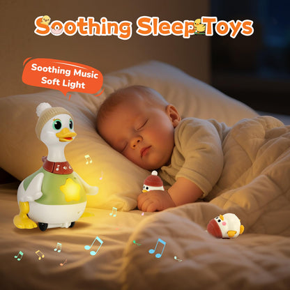 KETIEE Tummy Time Baby Toys 6-12 Months: Musical Dancing Duck Family for Babies, Little Ducks Crawling Toy Set, Interactive Duck Infant Toys for 1-2rd Boys Girls Birthday