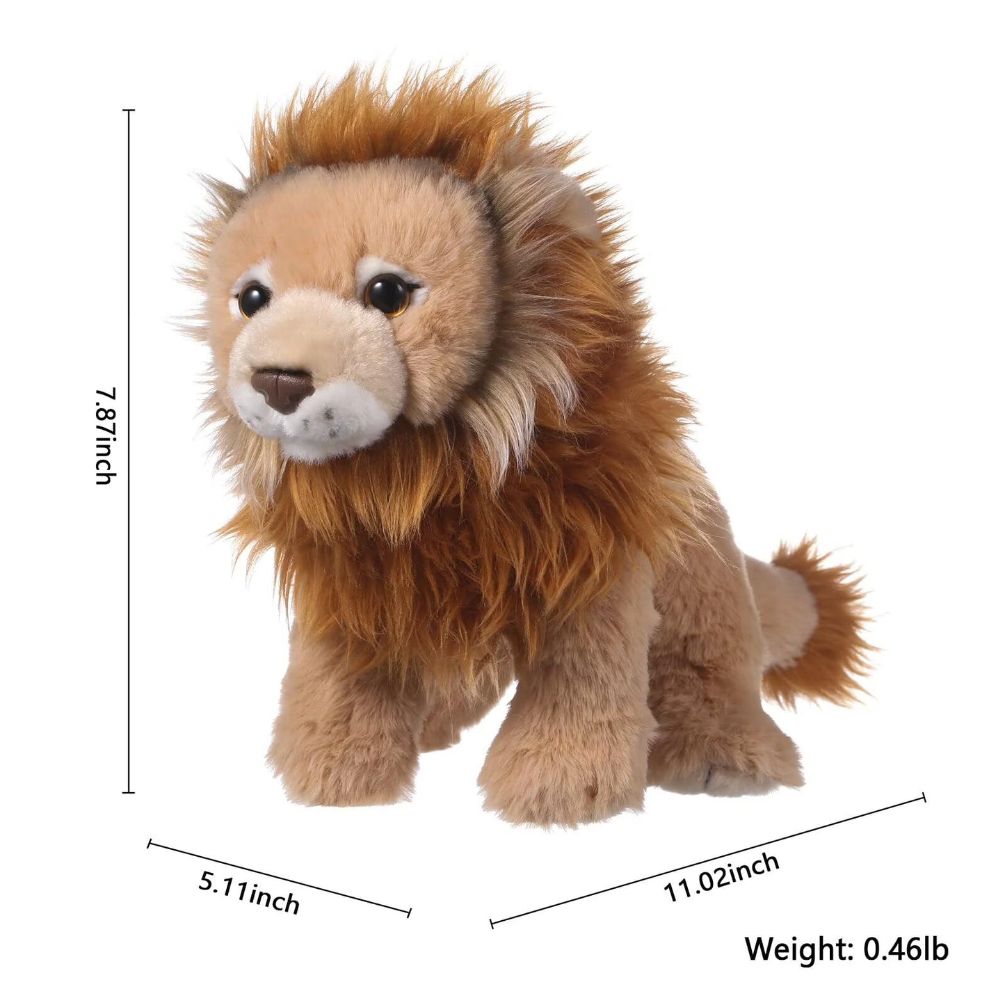 gtadqiu Lion Stuffed Animal, 11 Inch Cute Plushies, Stuffed Animals for Girls and Boys, Stuffed Lion Plush, Soft Plushie Gifts for Kids, Birthday, Christmas, Easter Basket Stuffers