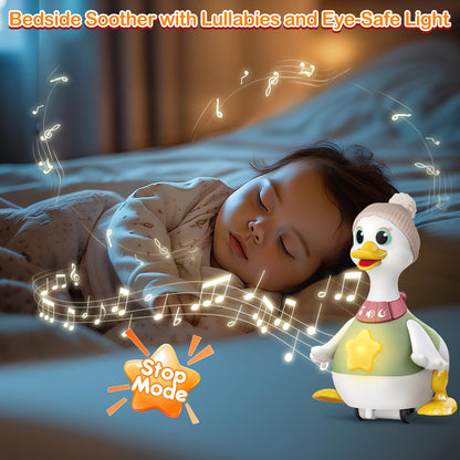 Sinpedex Musical Crawling Duck Baby Toys for 6-12 Months : Interactive Sensory Toy with Waddling & Calming Light for Tummy Time, Bedtime & Motor Skills | BPA-Free Infant Gift for 1 Year Old Boy Girl