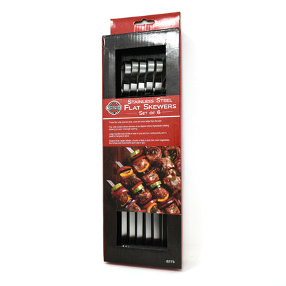 Norpro 8775 Stainless Steel Flat Skewers, Set of 6, 12.5" in length
