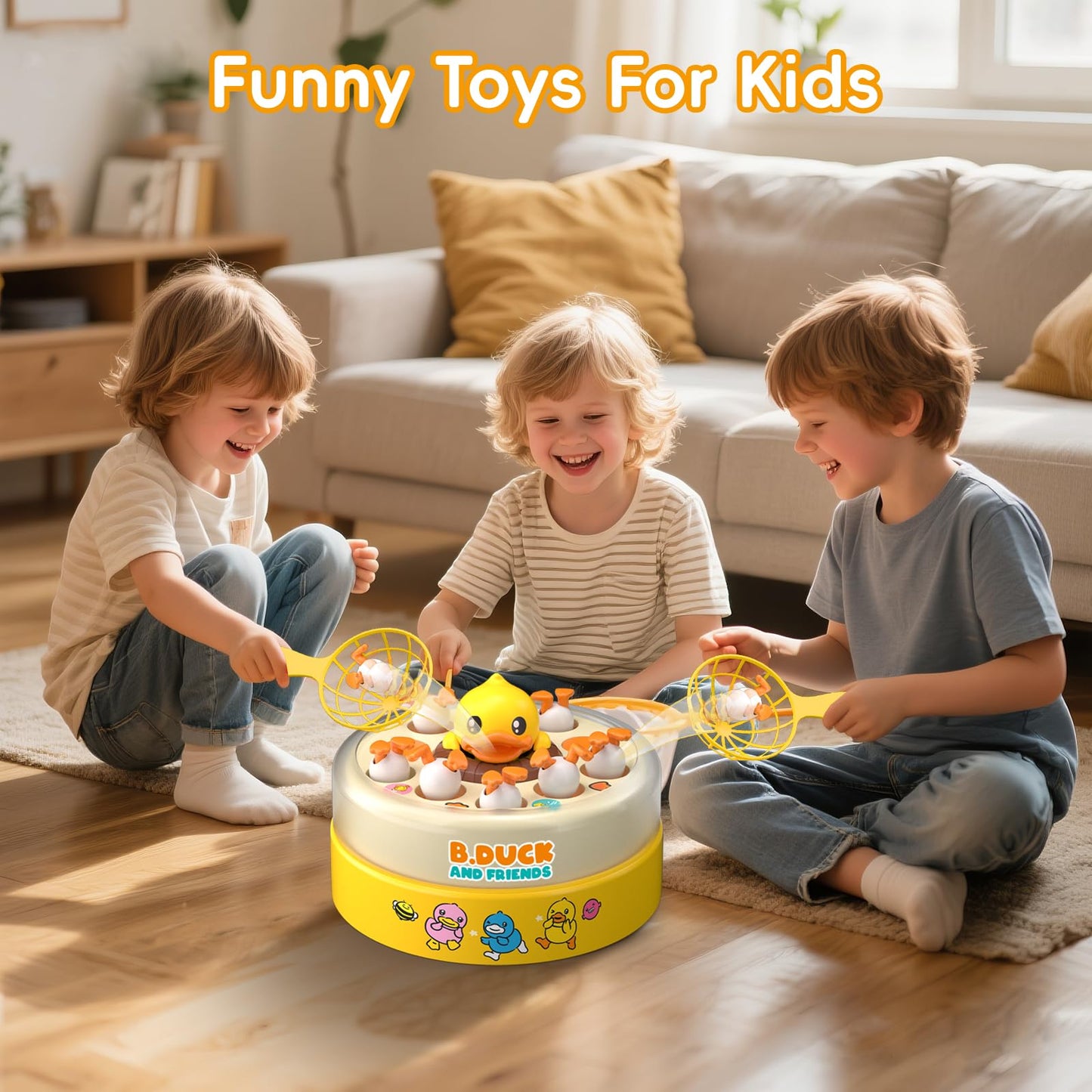 BDUCK+ Board Games for Toddlers, Kids Toys Jumping Ducks Game for Kids 4-8, 2 Players Family Board Game Interactive Educational Toy for Boys Girls, Birthday Gifts for Age 3 & Up