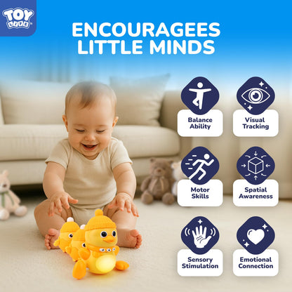 TOY Life Baby Tummy Time Toys 6-12 Months Musical Crawling Toys Dancing Duck Toy Set with Mama & Baby Ducklings, Interactive Duck Family, Easter Birthday Gift for 1 Year Old Boy Girl
