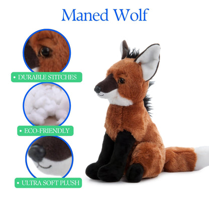 The Petting Zoo Maned Wolf Stuffed Animal, Gifts for Kids, Wild Onez Zoo Animals, Maned Wolf Plush Toy 12 inches