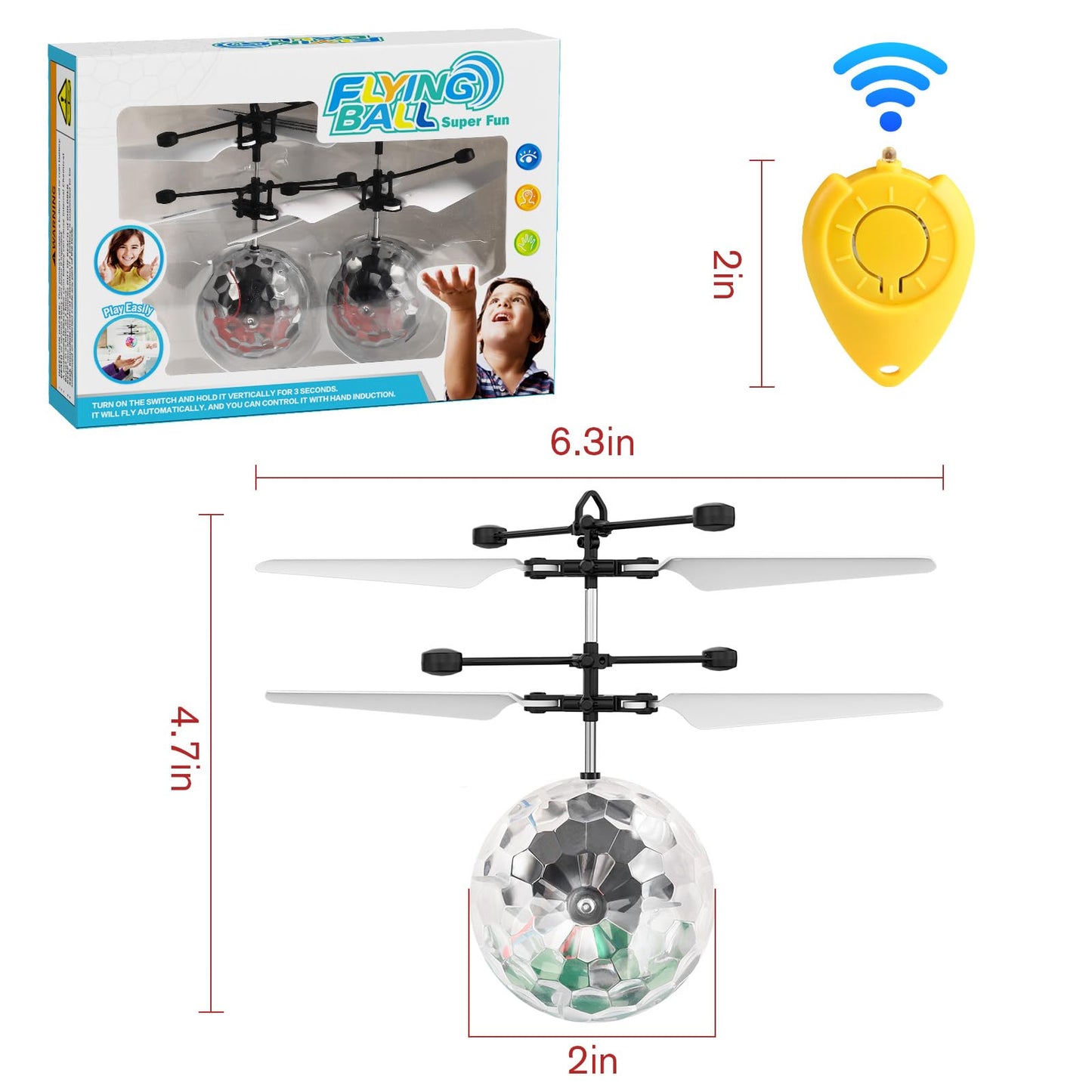Ocditikl 2 Pack Flying Orb Ball, LED Glowing Orbiter Toy for Indoor Outdoor Kids Games - Birthday Toys for Boys Girls Ages 6 7 8 9 10 12 Year Old