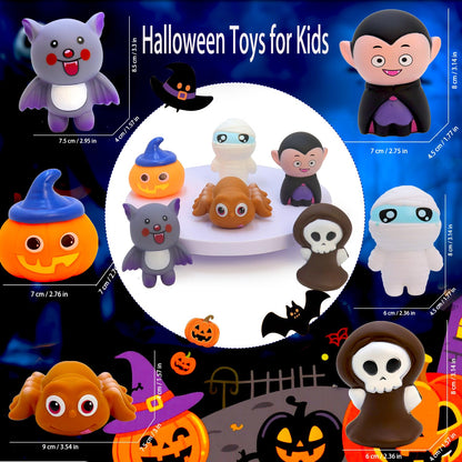 Halloween Toys for Kids, Rubber Bath Toy Cute Floating Squeaky 3in Rubber Ghost for Shower, Classroom Carnival Prizes, Cake Decoration Party Favors for Toddlers(6 Pcs)