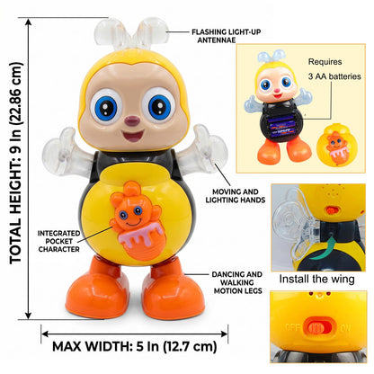 Dancing Bee Toy with Music & LED Lights - Abejita Chiquitita Interactive Walking Toy for Toddlers, Juguete de Abeja Bailarina para Niños, Sensory Learning Gift for Boys Girls 1 2 3+