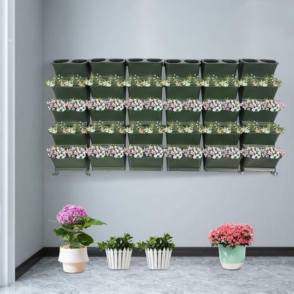 BILPIKOGoo Vertical Wall Planter Stackable Wall Planter, 60 Pockets Indoor Outdoor Living Wall Mounted - Self Watering Stackable Plastic Pot Herb Plants Home Balcony Decoration