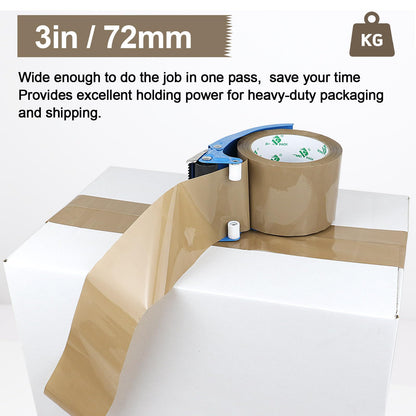 BOMEI PACK 3 inch Brown Packing Tape, 6 Refills Rolls Wide Packaging Tape for Moving, Shipping and Storage, 2.4 Mil x 60 Yards