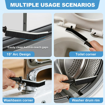 JiedHiur 11Pcs V-Shaped Grout Cleaning Brush Set, with Stiff Bristles Crevice Cleaning Brush and Steel Scraper, Cleaning Supplies for Cleaning Bathrooms, Kitchens, Tiles and Windows
