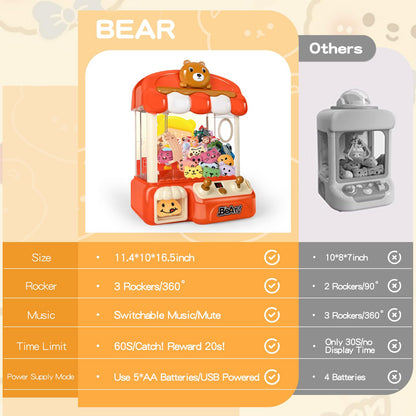 nicknack Large Claw Machine for Kids with Toys Inside,Arcade Size Toys for 3 4 5 6 7 8 Years Old Girls,Mini Prize Toys for Boys,Christmas Birthday Gifts for Kids,Includes Coins & Mini Toys
