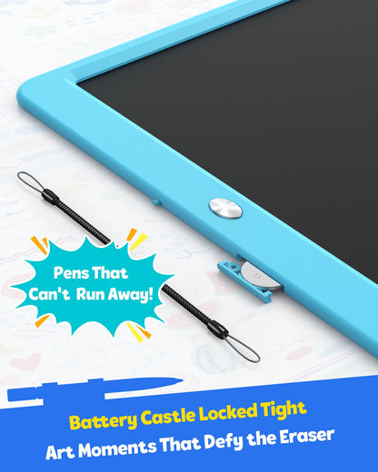 TEKFUN 12 Inch LCD Writing Tablet for Kids, Coloring Drawing Pad, Mess Free Doodle Board, Airplane Travel Toys for Boys and Toddlers, Road Trip Essentials, Gifts for 3 4 5 6 7 8 Year Old Girls(Blue)