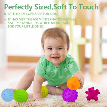 ROHSCE Montessori Toys for Babies 3 Months+, 12Pcs Baby Balls 3 to 12 Month for Babies & Toddlers 3M+, Educational Toys for Babies 6-12 Months
