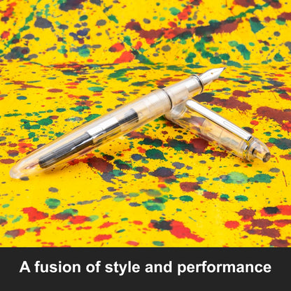 Monteverde USA Monza 3 Fountain Pen Set (Crystal Clear) - Medium, Fine, Omniflex Nib - Ideal Gift for Men & Women - Perfect for Office, Business, School, Gifts, Journaling, Autographs
