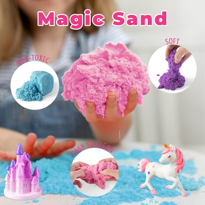 JOYEEMAX Unicorn Light-Up Terrarium Kit for Kids - LED Night Light Birthday Gift for Girls Ages 4 5 6 7 8-12 Year Old - Unicorn Toys for Girls - DIY Arts and Crafts Kit for Kids