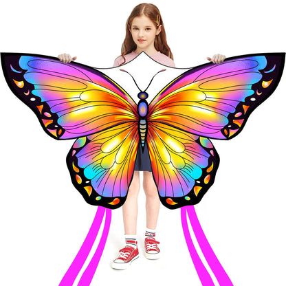 HONBO Butterfly Kites for Kids & Adults, Easy to Fly for Beginners, Each Kite with 300ft Line Handle,Beginner Kite for Kids Ages 4-8,Beach Kites for Outdoor Activities & Family Trip(Pink)