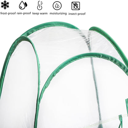 Lyellfe Pop Up Greenhouse Cover, PVC Mini Greenhouse with Nails, 28" x 28" x 34" Clear Portable Backyard Gardening Flower Sunshine Tent Room for Indoor Outdoor Plant, Cold Frost Protector