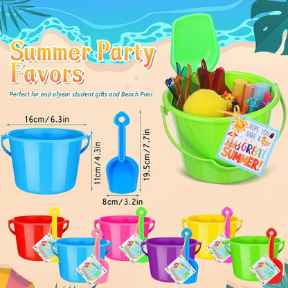 Chivao 192 Pcs Summer End of Year Student Gifts Bulk Pool Beach Party Favors Sand Bucket Shovels Bubble Wands Sunglasses Sidewalk for Classroom Summer Pool Toys Birthday Party Supplies