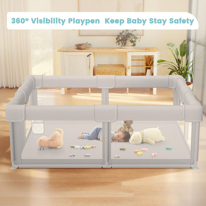 Besuhot Baby Playpen Baby Playard, Play Pen for Babies and Toddlers with Gate, 50x50 Fence, Sturdy Safety Playpen, Indoor & Outdoor Kids Activity Center