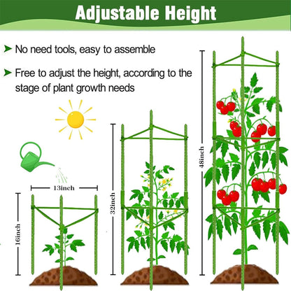 Yongblus 4Pack Tomato Cage for Garden Plant Support, Up to 48inch Garden Stakes Tomato Cage, Tomato Trellis for Potted Plants, Tomato Cages Plant Stakes Trellis for Climbing Plants Vegetables Flowers