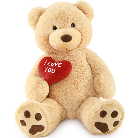 MaoGoLan Big Teddy Bear Stuffed Animal, Soft and Cuddly Giant Teddy Bear Plush with I Love You Red Heart,Valentines Gift for Kids,Girlfriend,Boyfriend,Lover,36 inches