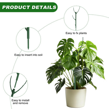 5pack Adjustable Plant Support Pole – Stackable Indoor/Outdoor Support Pole with Clamps, Suitable for Supporting Monstera and Climbing Plants, Garden Accessories, Perfect Replacement for Plant Stakes