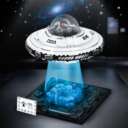 BNG UFO Space Building Blocks, UFO Toy Building Sets, Galaxy Star Spaceship Building Kit, Home Office Decor, Creative Gift for Girls and Boys 8-14