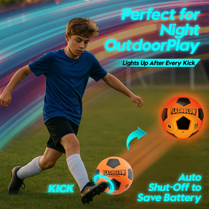 Light Up Soccer Ball Gift For Boys: Glow In The Dark - Toys For Kids & Teens Ages 8-15 - Birthday Christmas Easter Ideas - Outdoor Sports Activity Night Play - 8 9 10 11 12 13 14 15 Years Old Teenager