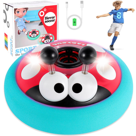 Hover Soccer Ball for Kids,Rechargeable Air Floating Football,LED Lights,Soft Foam Bumpers,Ladybug,Christmas Birthday Gifts,Indoor Outdoor Toy Games for Boys girls Age 3+4,5,7,9,10,11 Year Old,6-8-12