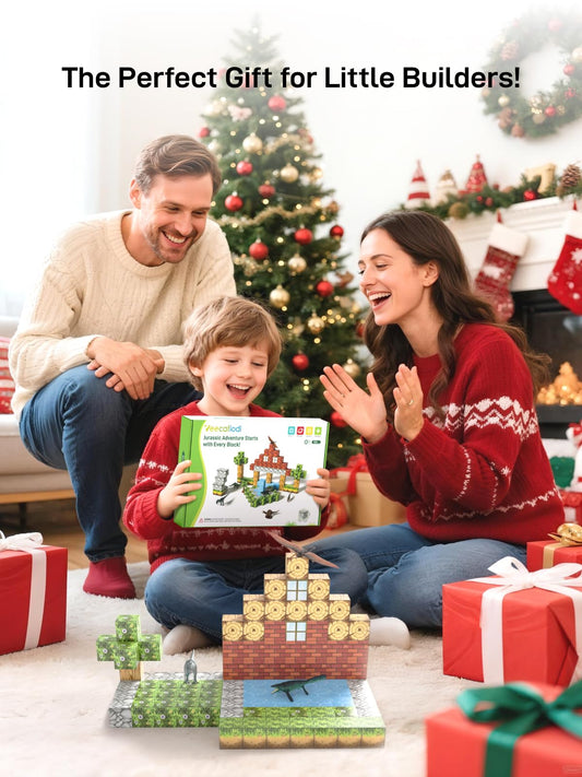 Veecafiodi Magnetic Blocks 108PCS, Dinosaur Magnetic Building Blocks with 6 Dinosaur Figures, Magnetic Blocks for Kids Ages 3-5, 4-8, STEM Construction Toy