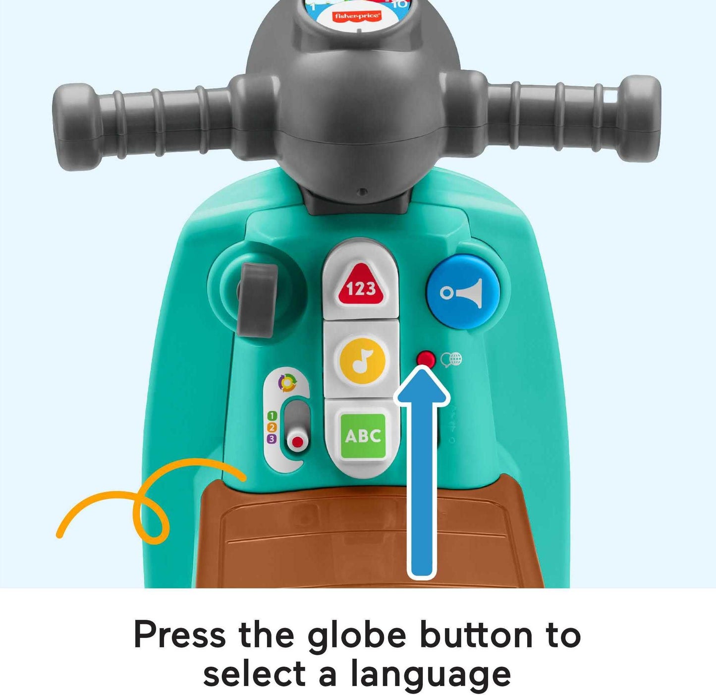 Fisher-Price Laugh & Learn Toddler Ride-On Toy, Smart Stages Cruise Along Scooter with Lights Music and Learning for Ages 1 Year and Up (Amazon Exclusive)