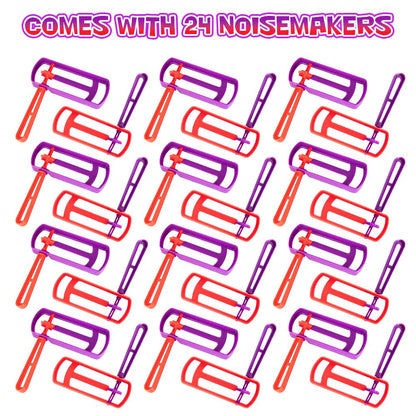 ArtCreativity Spinning Ratchet Purim Noise Maker Toys, 24 PCS Noisemakers for Kids, Great for Birthdays, Sporting Events, and Pep Rallies, Pinata Stuffer Easter Goodie Bag Party Favors