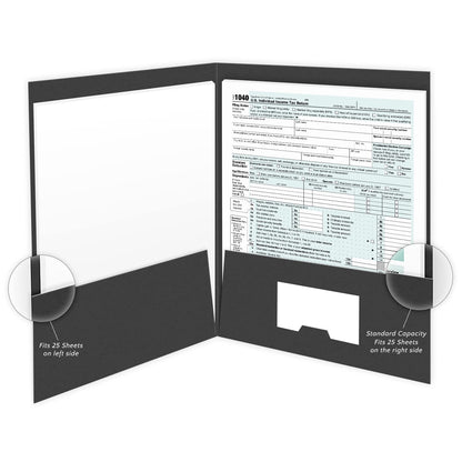 The Gallery Collection, 25 Count, Black, Tax Return Pocket Folders, Gold Foil Stamped, for Tax Professionals (9 x 12)