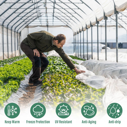 Legigo 8 X 26 Ft Clear Plastic Plant Covers Freeze Protection- 6 Mil Winter Greenhouse Plastic Sheeting for Frost Water Sun Wind Resistant, Plant Vegetable Blanket Covers for Cold Weather Garden Farm