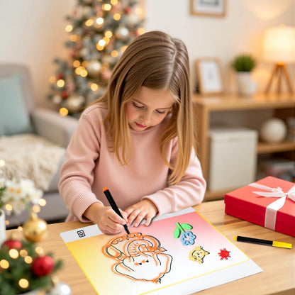 16-Inch Rechargeable LED Drawing Board for Kids with 9 Light Effects & 4 Modes, Includes Adapter, 7 Markers, Tracing Sheets, Gift for Kids/Girls/Teens