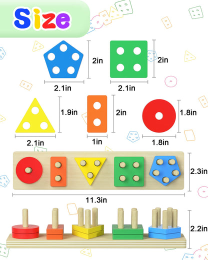 Yetonamr Montessori Toys for 1 2 3 Years Old Boys Girls Birthday Gifts, Wooden Sensory Toys for Ages 2-4 Toddlers Kids Baby, Toddler Learning Toy Activities Puzzles Ages 1-3