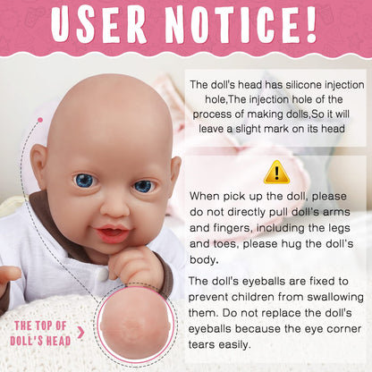 Vollence 14 inch Silicone Baby Dolls Girl Weighted 4 lb,[NOT Vinyl],Silicone Full Body Reborn Lifelike Real Life Realistic Newborn Soft Babies with Feeding Accessories & Gift Box for Kids Age 3+